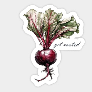 Get rooted - beetroot art Sticker